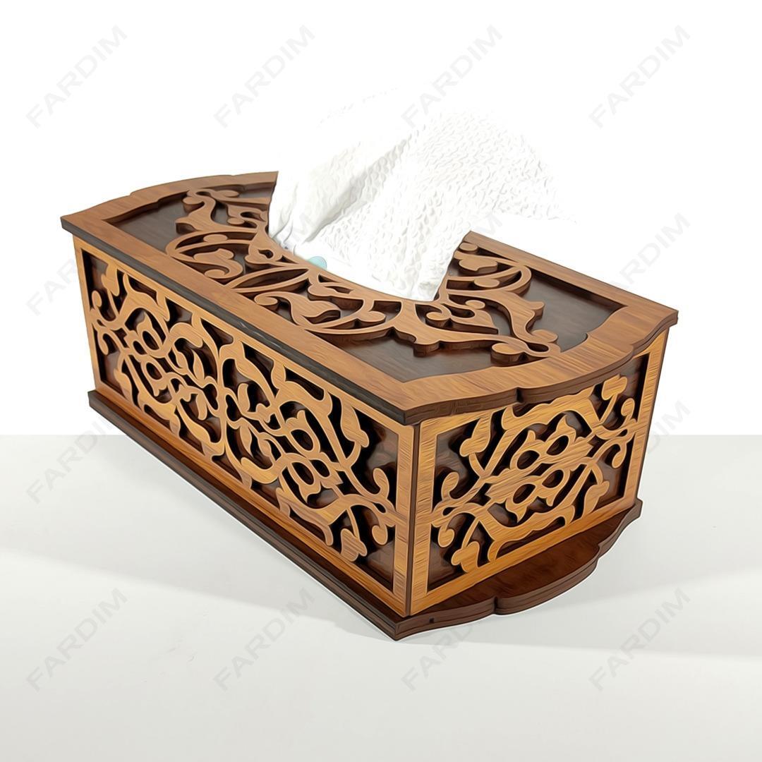 طرح برش لیزر جعبه دستمال کاغذی کد A132278